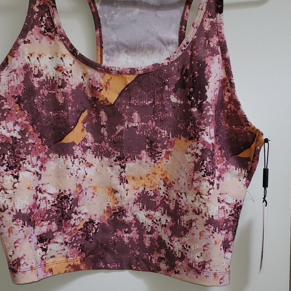 Calvin Klein Performance Printed Racerback Cropped Tank Top - Picture 5 of 6